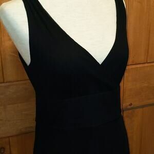 J.Crew Vintage Classic 100% Silk Black Dress Crepe Ruffle Hem Size 10 NWOT
